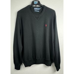 Polo Ralph Lauren Mens 2XL Black Cotton Crewneck Long Sleeve Sweater